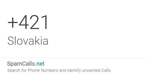 Country Code +421: Phone Calls from Slovakia .